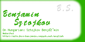 benjamin sztojkov business card